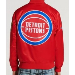 Detroit Pistons Logo Starters Red Jacket